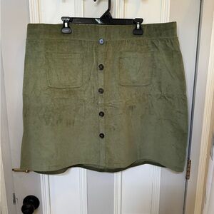 Torrid Green Button-Front Mini Skirt
